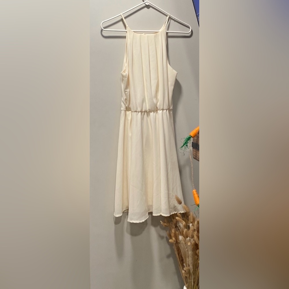 Miami brand cream chiffon halter dress